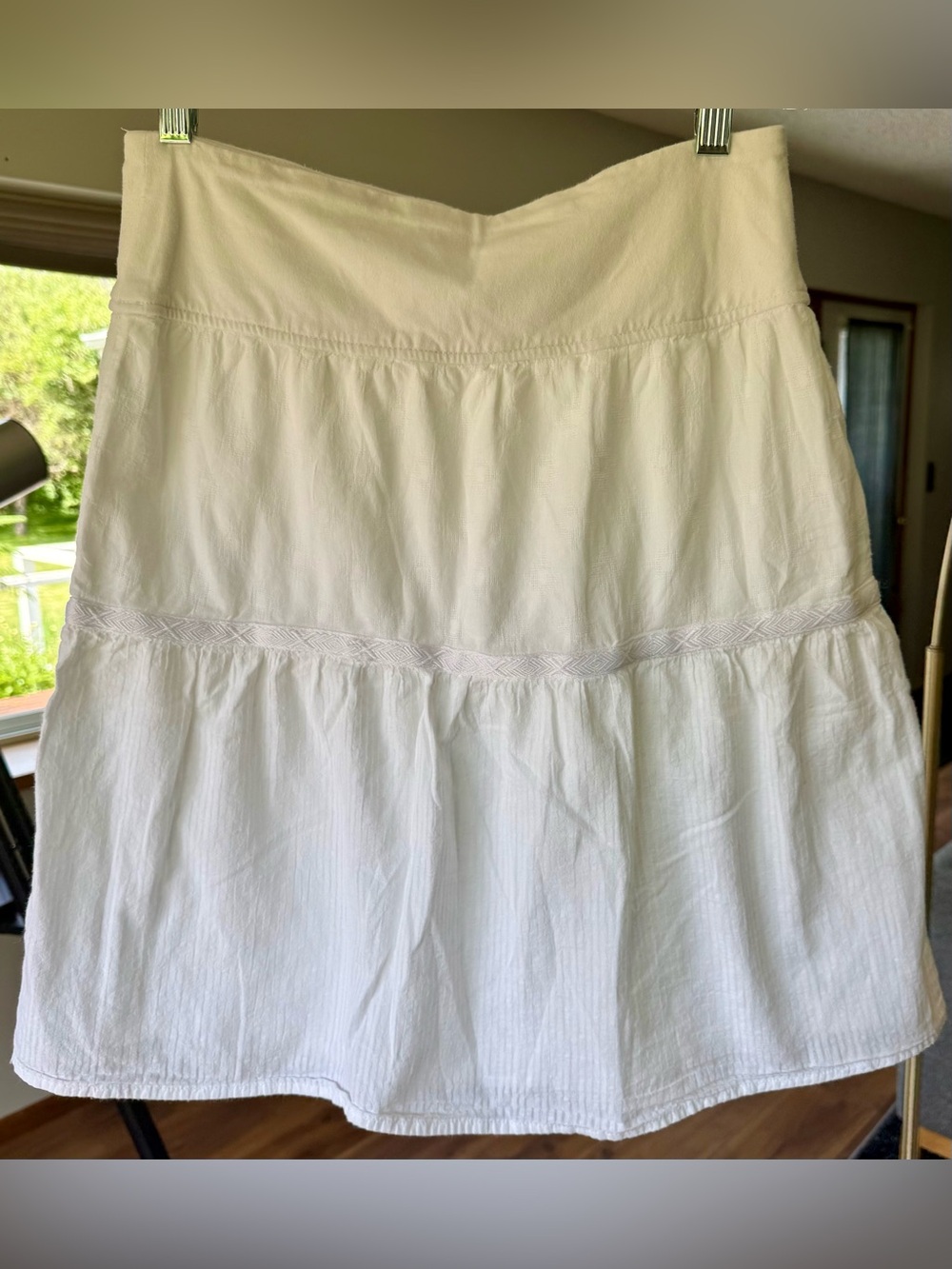 Prana Taja Organic Cotton A-Line Midi Skirt, Size XS, White Color, Beach ready! - Picture 13 of 16